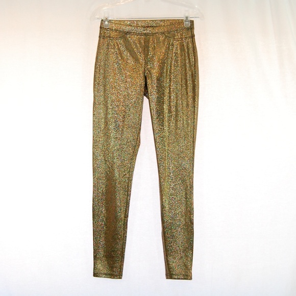 HUE Pants - SOLD -- Hue Gold Shimmer Leggings (NWT)